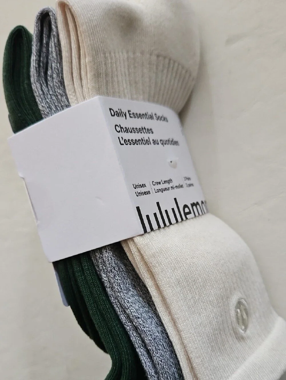LULULEMON 3 PACK CREW SOCKS